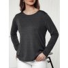Tmavosivé dámske tričko s dlhým rukávom a príveskom LUCERIA
