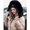 Béžová dámska dlhá prešívaná bunda WINTERACT
