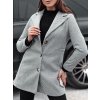 Sivý dámsky štýlový kabát BELVEONE