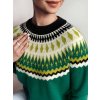 Tmavozelený dámsky sveter so vzorom RUBY GLOW
