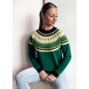 Tmavozelený dámsky sveter so vzorom RUBY GLOW