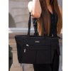 Peterson Čierna dámska priestranná shopper kabelka