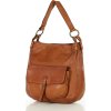 MARCO MAZZINI Camel dámska kožená hobo kabelka (Veľkosť ONE SIZE)