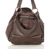 MARCO MAZZINI Hnedá dámska kožená hobo kabelka (Veľkosť ONE SIZE)