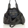 MARCO MAZZINI Čierna dámska kožená kabelka s vonkajšími vreckami (Veľkosť ONE SIZE)