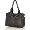 MARCO MAZZINI Čierna dámska kožená kabelka s vonkajšími vreckami (Veľkosť ONE SIZE)