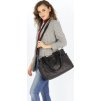 MARCO MAZZINI Čierna dámska kožená kabelka s vonkajšími vreckami (Veľkosť ONE SIZE)