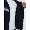 Tmavomodrý zateplený pánsky sveter na zips (Veľkosť L)