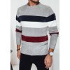 Svetlosivý teplý pánsky sveter s módnymi pruhmi