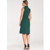Tmavozelené elegantné midi šaty bez rukávov