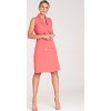 Koralové elegantné midi šaty bez rukávov