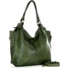 MARCO MAZZINI Zelená kožená kabelka (Veľkosť ONE SIZE)