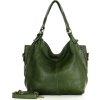 MARCO MAZZINI Zelená kožená kabelka (Veľkosť ONE SIZE)