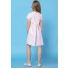Bielo-ružové dievčenské šaty mama a dcéra s riasením na chrbte (Rozmiar 68)