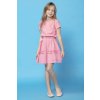 Ružové dievčenské šaty mama a dcéra s ozdobným volánom (Rozmiar 68)