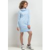 Svetlomodré dámske mikinové šaty mama a dcéra s rolákom (Rozmiar S)