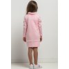 Svetloružové dievčenské mikinové šaty mama a dcéra s rolákom (Rozmiar 98)