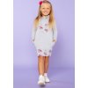 Svetlosivé dievčenské mikinové šaty s kvetinami mama a dcéra MMD23 - ligt grey+flowers (Rozmiar 116)