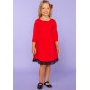 Červené dievčenské šaty mama a dcéra s čipkou v spodnej časti (Rozmiar 116)