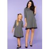 Sivé dievčenské šaty mama a dcéra s čipkou v spodnej časti