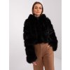 Čierny krátky kožúšok s kapucňou