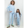 Dievčenská svetlomodrá basic mikina mama a dcéra MMD39 - light blue (Rozmiar 98)