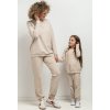 Dievčenská svetlobéžová basic mikina mama a dcéra (Rozmiar 98)