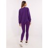 Tmavofialová melanžová tepláková súprava s nápisom