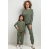 Zelené dámske joggers nohavice mama a dcéra (Rozmiar S)