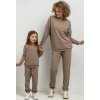 Hnedé dievčenské joggers nohavice mama a dcéra (Rozmiar 98)