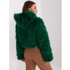 Tmavozelený krátky kožúšok s kapucňou (Veľkosť S/M)