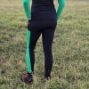 Čierno-zelené dámske funkčné legíny