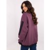 Fialová dámska zateplená mikina s okrúhlym výstrihom