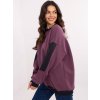 Fialová dámska zateplená mikina s okrúhlym výstrihom