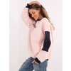 Svetloružová dámska zateplená mikina s okrúhlym výstrihom