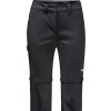 Čierne dámske turistické nohavice Jack Wolfskin Overland Zip Away Pants W
