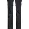 Čierne dámske turistické nohavice Jack Wolfskin Overland Zip Away Pants W