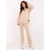 Béžová dámska tepláková súprava s výstrihom do V