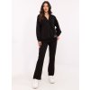 Čierna dámska tepláková súprava s výstrihom do V