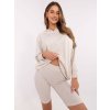 Béžový melanž dámsky športový set s dlhou mikinou