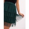 Tmavozelená dámska tylová sukňa s volánikmi (Veľkosť ONE SIZE)