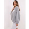 Sivá melanž dámska zateplená mikina bez kapucne