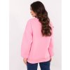 Ružová dámska zateplená mikina bez kapucne