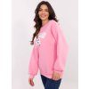 Ružová dámska zateplená mikina bez kapucne