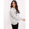Svetlosivá dámska oversize mikina bez kapucne