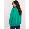 Tyrkysová dámska oversize mikina bez kapucne