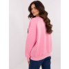 Ružová dámska oversize mikina bez kapucne