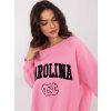 Ružová dámska oversize mikina bez kapucne