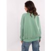 Pistáciová dámska oversize mikina bez kapucne