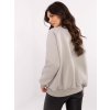 Sivá dámska oversize mikina bez kapucne